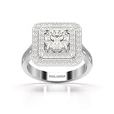 1.63 CT Lab Diamond Round Cut Halo Ring